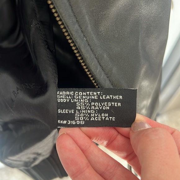 Jos A. Bank Black Leather Coat Men XL - Picture 7 of 9